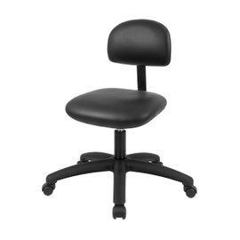 Chair Master FSS Series Square seat Tall (17"-22") seat Height Chair. Vinyl-for Office, Garage, Desk, Shop, Computer, Doctor, Medical, Easy to Clean! NO Footring (Black, Low Table Height)
