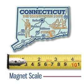 Connecticut Giant State Magnet by Classic Magnets, 3.7" x 2.8", Collectible Souvenirs Made in The USA