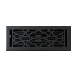 Empire Register Co, Vent Cover - 4x12 inch, Oriental Design, Textured Black Finish, Heavy Duty Floor Vent Covers, Metal Damper Attached. Vent Covers for Home Floor only.