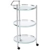 Organize It All Rolling 3 Tier Glass Circular Serving Cart