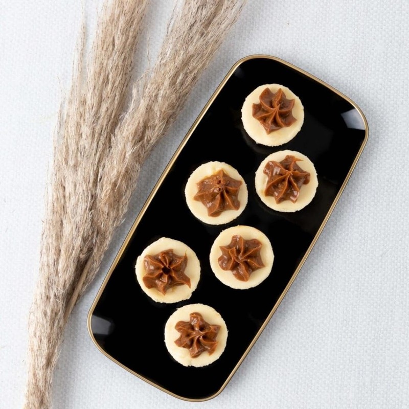 Blue Sky Organic Rectangle Black with Gold Rim Tray -