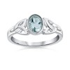 Blue Topaz Sterling Silver Celtic Knot Ring - Trinity Knot