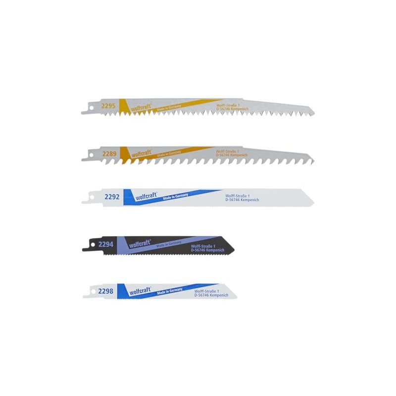 wolfcraft Sabre Saw Blade Set, 5 Pcs. I 3599000
