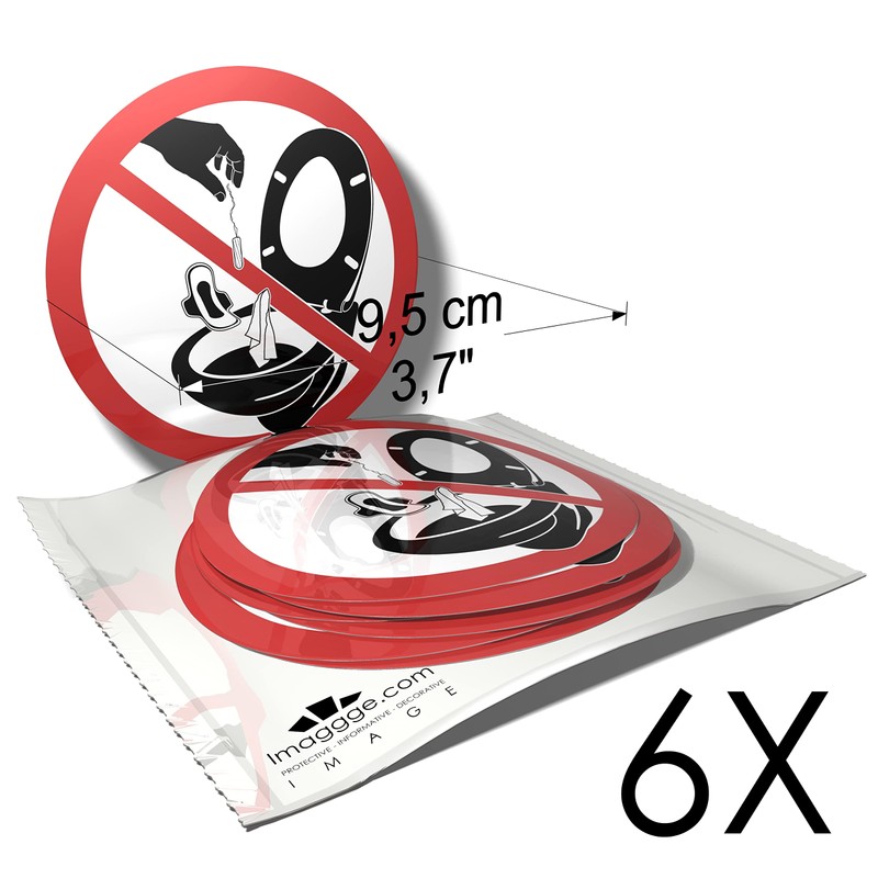 Do not throw toilet bowl sticker 6 round stickers 9.5cm
