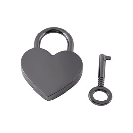 Small Love Heart Shape Padlock, Combination Padlock, Heart Lock and Key for Tiny Luggage, Bag, Diary