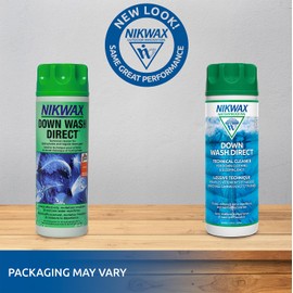 Nikwax Nikwax Down, Down Wash.Direct, 300ml, Specialty Cleaner for Down Jackets, Outerwear, Vests, Sleeping Bags, Quilts, and Bedding, Restores Loft, Warmth, Insulation, and Water Repellency