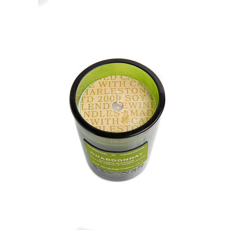 Rewined Chardonnay (6oz): Orange blossom, yellow apple, & Sandal wood,