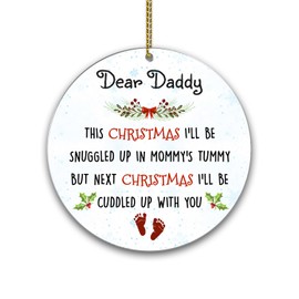 Pregnancy Announcement Ornament for Husband Family, Daddy to Be Christmas Ornaments, Aunt & Uncle Ornament, New Baby Ornament, Pregnancy Reveal, Baby Coming Soon Funny Keepsake (Daddy)