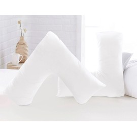 Luxury Microfiber V-Shaped Pillowcase – Ultra Soft, Breathable & Wrinkle-Resistant – Support Pillow Cover for Pregnancy, Nursing & Orthopedic Comfort – Machine Washable (white)