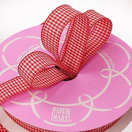 3/8" X 25 Yards Red Wanda Gingham Ribbon