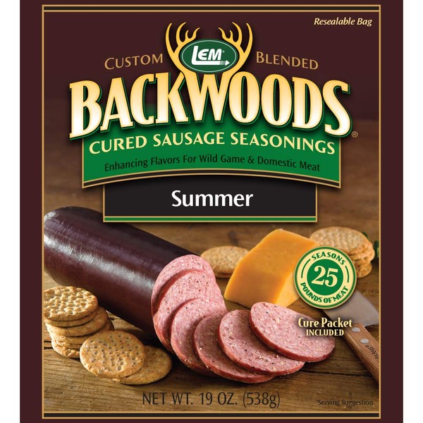LEM Backwoods Cured Sausage Seasoning with Cure Packet, Summer Sausage