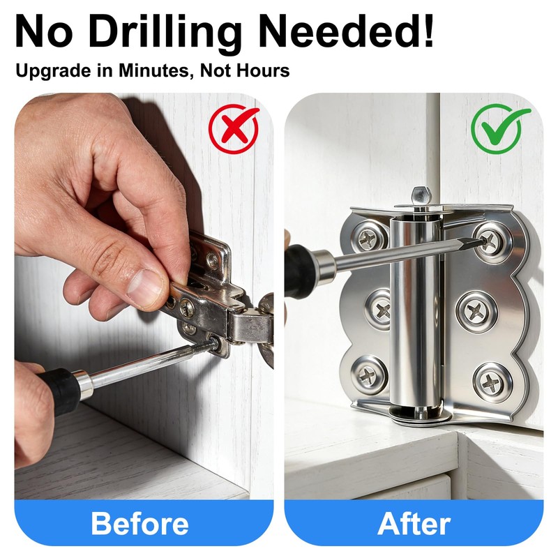 2 Pack Heavy Duty Self-Closing Spring Hinges for Screen Doors,