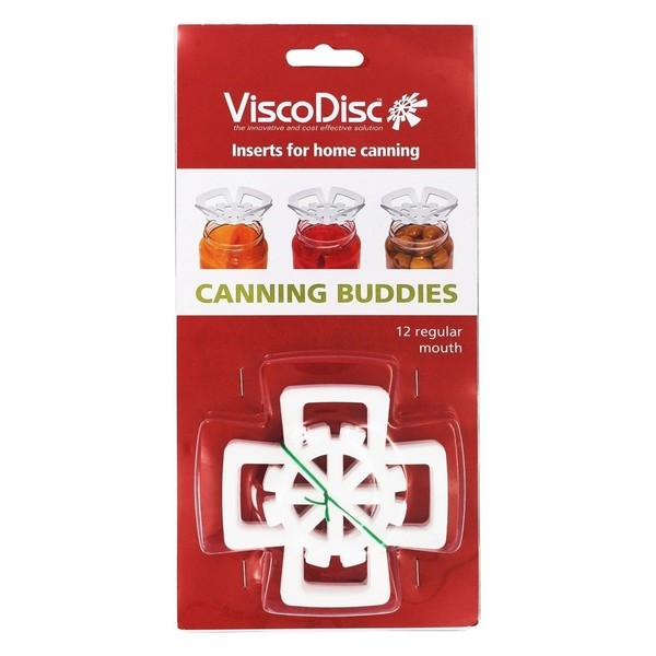 ViscoDisc Canning Buddies- Regular Mouth Mason Jar Canning Inserts, 12pk- Helps Keep Your Pickled Fruits and Veggies Submerged Under the Brine!