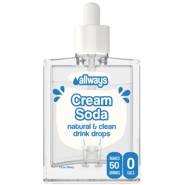 Allways Drops Natural Cream Soda Water Enhancer | Sugar-Free, Zero