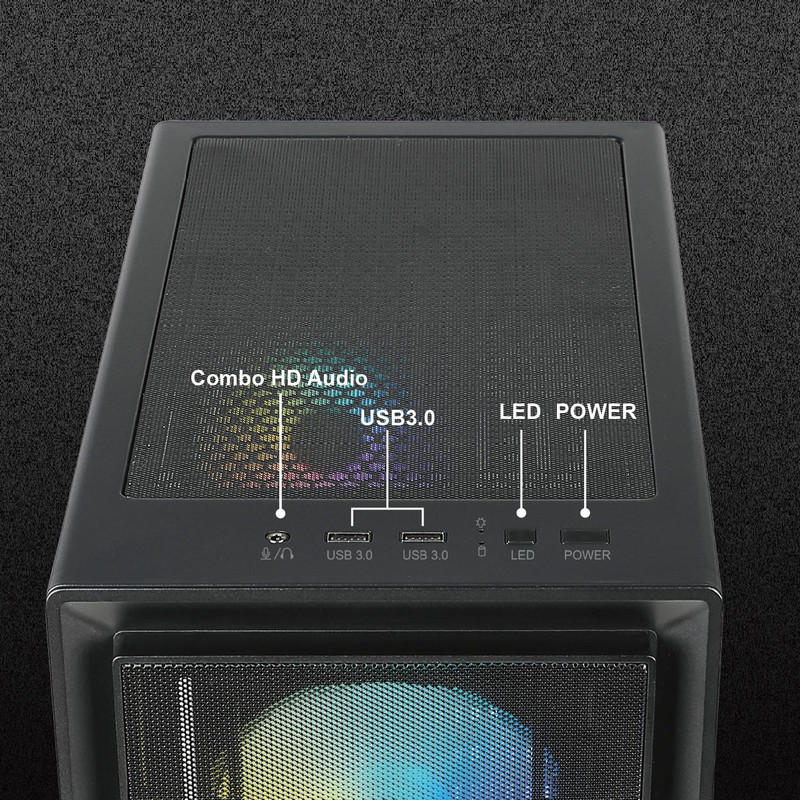 AZZA CSAZ-370 Forest/Gaming/ATX Mid-Tower/Computer Case/Tempered Glass Panel