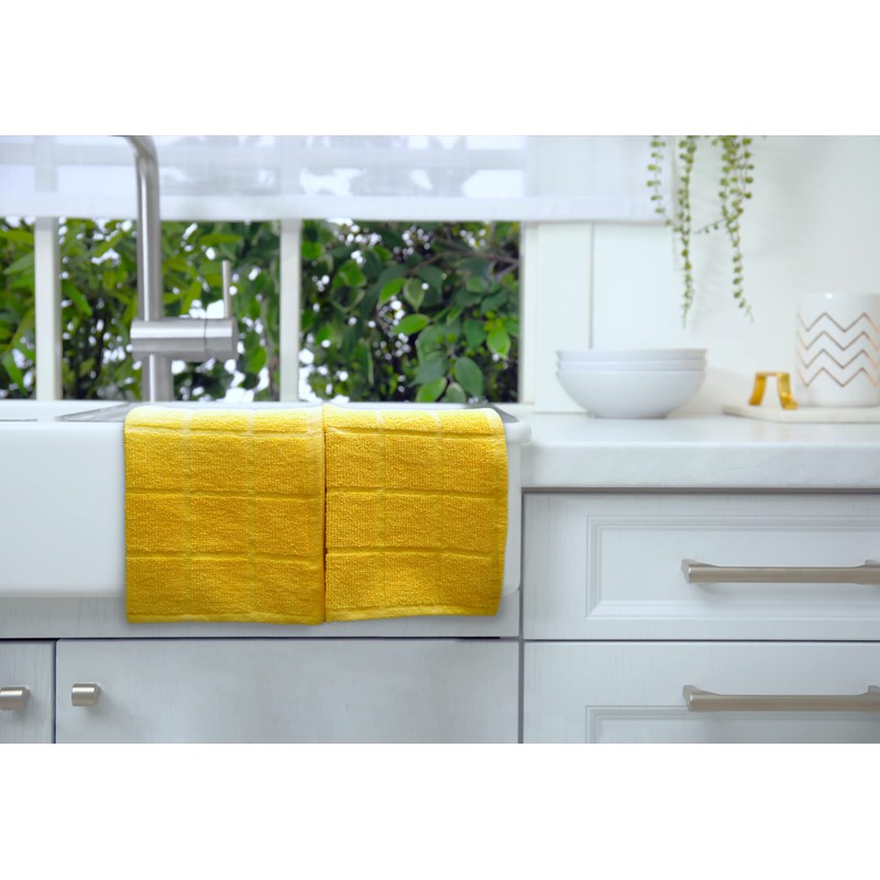 Mellow Buff 100% Cotton Terry Dish Cloth Plain, 6 Pack