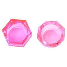 Nail Crystal Glass Cup with Lid 2PCS Pink Crystal Glass Nail Cup Dish Lid Bowl Cup Holder Equipment Nail Art Tools DIY Manicure Accessories