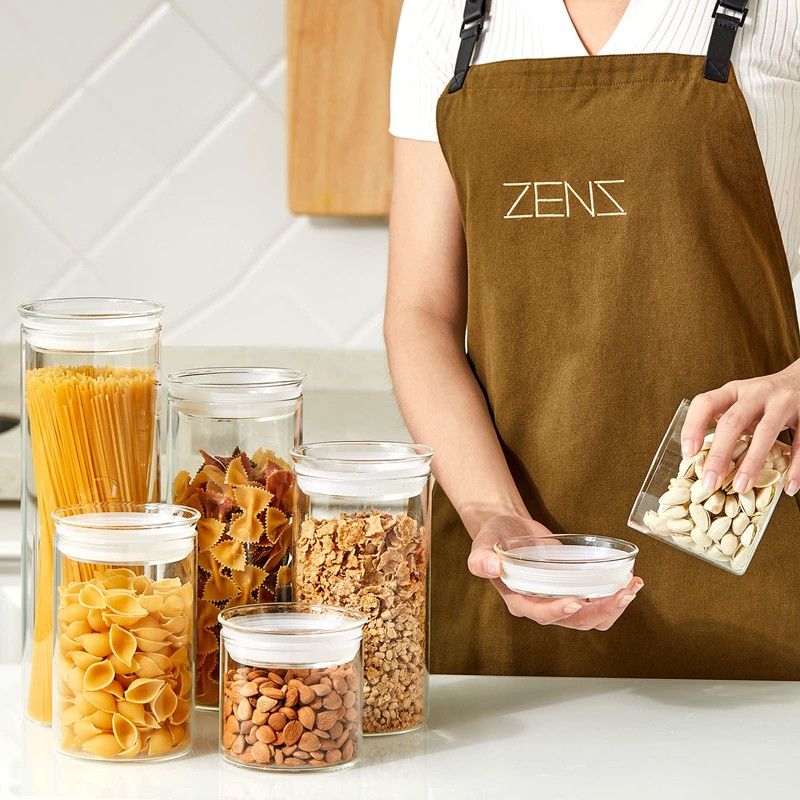 ZENS 10oz Glass Jars with Airtight Lid, 4 Pack Glass