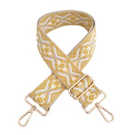 Anopo Purse Strap Replacement Wide Adjustable Crossbody Shoulder Strap Guitar Straps for Handbags Flower Yellow