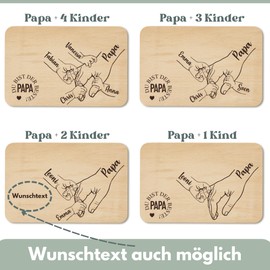 Breakfast Board Personalised with Desired Engraving Dad – Gift Father's Day – Ascension Day – Wooden Board Bester Papa (Papa + 1)