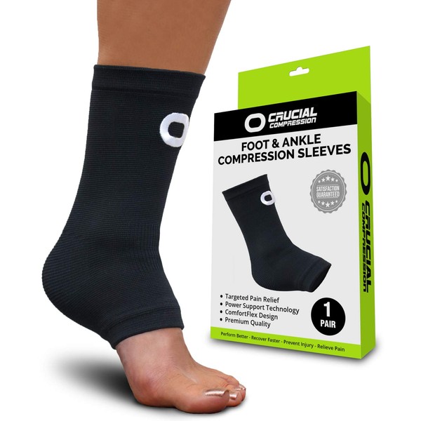 Ankle Brace Compression Sleeve for Men & Women (1 Pair) - Best Ankle Support Foot Braces for Pain Relief, Injury Recovery, Swelling, Sprain, Achilles Tendon Support, Heel Spur, Plantar Fasciitis Socks