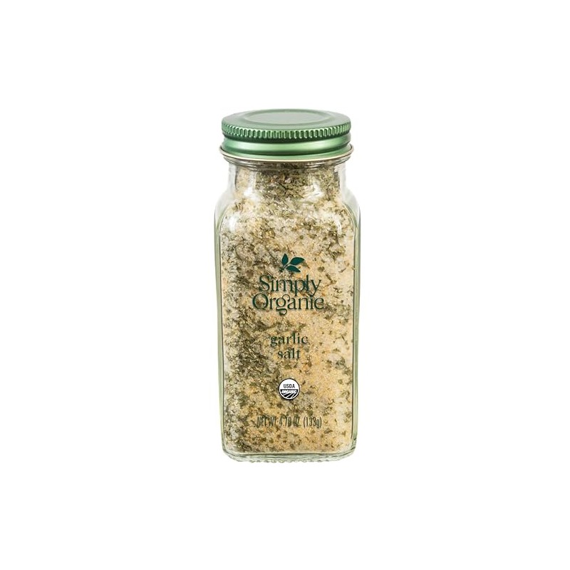 Simply Organic Garlic Salt Certified Organic, 4.7-Ounce Container