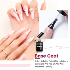 JODSONE 15ML Base Coat Gel Nail Polish Gel Glossy Quick Drying Durable Soak Off Clear No Wipe