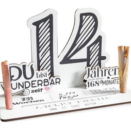 14 Geburtstag - 14 Jahre 3D-Holzkarte | Geldgeschenke, 14 Geburtstag Mädchen, 14 Geburtstag Jungen, 14 Geburtstag, 14. Geburtstag Mädchen, 14 Geburtstag Deko, 14. Geburtstag Jungen