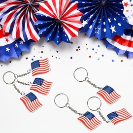 Llavero de la bandera americana, con llavero, accesorios para niños y niñas, 4 de julio