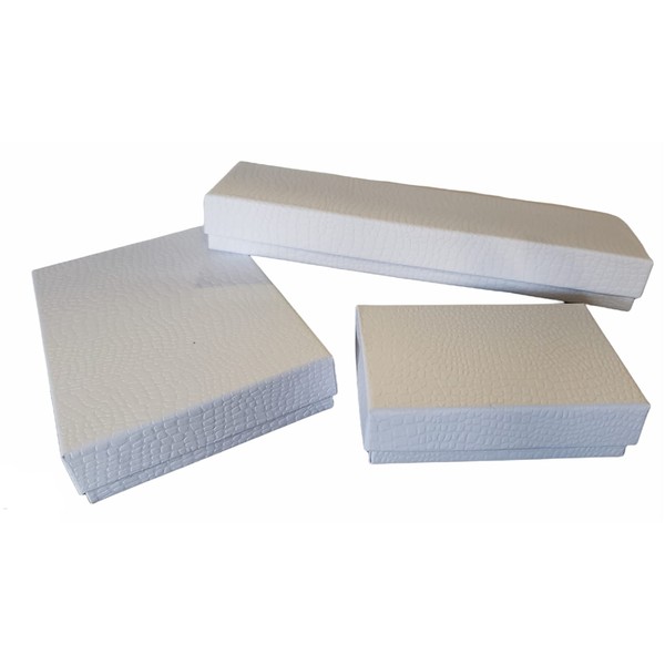 White Embossed Jewelry gift Boxes, 3-ct. Packs, 8 x 6.2 x 1 Inch