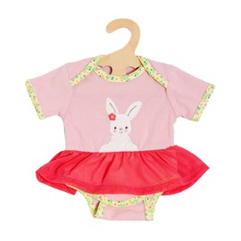 Heless 1321 Doll Clothes in Bunny Lou Design, Bodysuit with Tutu, Rabbit Appliqué and Floral Pattern for Dolls and Cuddly Toys Size 28-35 cm