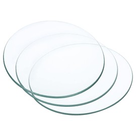 PATIKIL 90mm Diameter Clock Window 3 Packets Cup Cover Smooth Edge Bevelled Arch for Lab Clear
