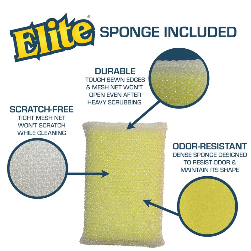 Elite Buddy Dish Soap Dispenser and Sponge Holder for Kitchen