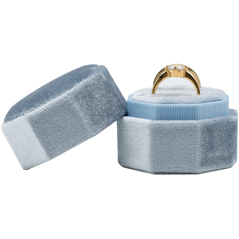 POKOFO Premium Velvet Ring Bearer Box for Proposal Engagement Wedding