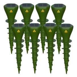 Mole Repellent Solar Powered 8 Pack, Snake Vole Repellent Outdoor, IP65 Waterproof Snake Deterrent Gopher, Waterproof Sonic Mole Spikes for Lawn and Garden, Get Rid of Moles, Groundhogs, and Rodents