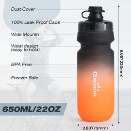 GXCROR Bike Water Bottle Holder with Bottle Combo, Lightweight, Durable & Secure Water Bottle Cage Set, Easy Installation, Fit for Sport Outdoor Cycling, MTB Road