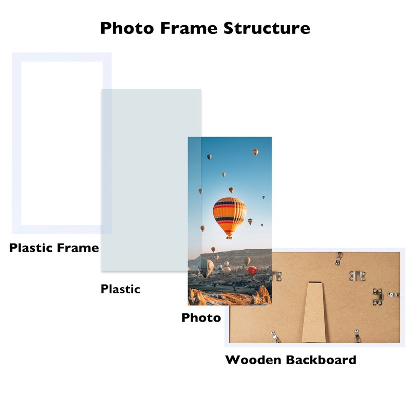 JCJMY 6x12 Picture Frame White for Wall Hanging, Wall Mounting