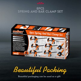 HORUSDY HORUSDY 8-Pack Bar Clamps for Woodworking, 12" and 6" Bar Clamps, Wood Working Clamps Sets, Quick Clamps F Clamp with 150 LBS Load Limit (8-Pack Wood Clamps)