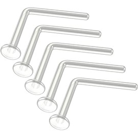Evonix 20g Clear Nose Studs - Bioflex L-Shaped Nose Retainers - Clear Nose Rings For Work - Small & Flexible Nostril Stud Piercing