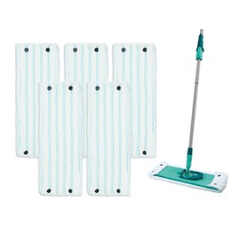 Hitopin Pack of 5 Microfibre Floor Mops, Mop with Abrasive Strips, Professional Floor Mop Replacement, Floor Mop Replacement Mop Covers, Mop Replacement Cover for Hardwood Laminate Vinyl Tiles Floors