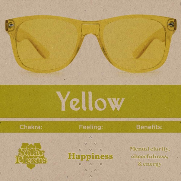 PURPLE CANYON Yellow Color Therapy Glasses for Chakra Healing, Chromotherapy, and Mood