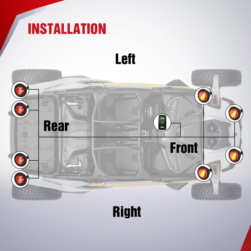 Nilight UTV ATV Turn Signal Wiring Harness Kit Street Legal