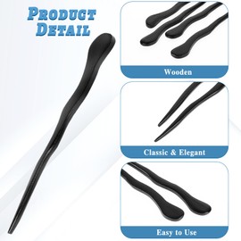 4 PCS Wooden Hair Sticks Hair Chopsticks Carved Hair Clips Elegant Hair Pins Bamboo Shape Hair Holder Bun Pins Japanese Hair Chopsticks Hair Sticks for Women Decorative Hair