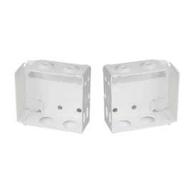 Cutelec 2pcs Box Mounting Bracket for High Profile Blinds 2inch White Color Window Blinds Headrail Holder Bracket