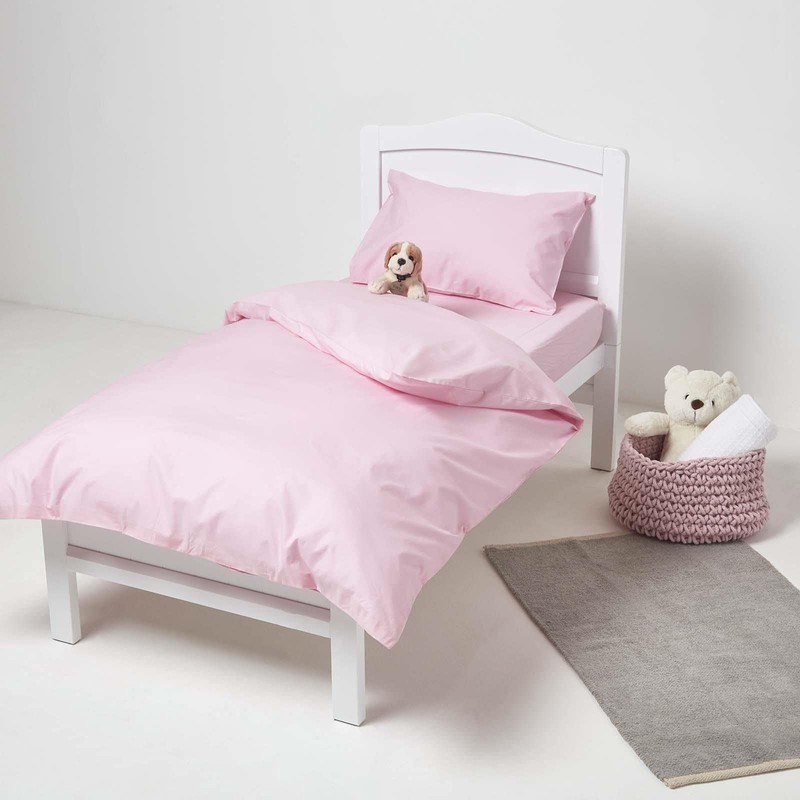 HOMESCAPES Pink Cot Bed Fitted Sheets 70 x 140 cm