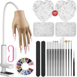 Practice Hand for Acrylic Nails - Nail Tips Won't Fall off Fake Hand - Flexible Movable Nail Practice Hand - Mannequin Hand For Nails - Nail Hand for DIY Nail Manicure