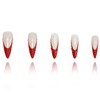 press on nails long Stiletto French Tip Fake Nails Red