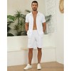 MLANM Men's 2 Piece Outfit Summer Short Sleeve Button Down