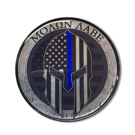 USA Molon Labe Sticker Thin Blue LINE Metallic Domed Decal car Emblem 3D 3"