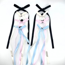 Sweet Hair Bows Clips for Girls, Ribbon Bow Hair Clips, Ponytail Acessories, 4 Colours, Chic Ballet-Inspired Ribbon Barrettes for Daily Wear